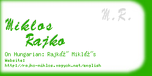 miklos rajko business card